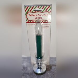 Battery Operated Candle with Silver Holder